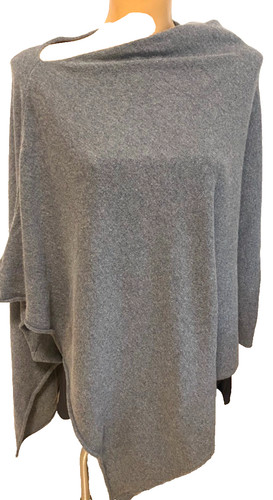 Cashmere mongolia poncho grau - poncho,